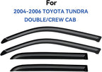 Window Visors Rain Guards for 2004 2005 2006 Toyota Tundra Double Cab, Out-Channel Window Vent Wind Deflectors Visors Shades for 04 05 06 Tundra Crew Cab