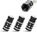4PCS Tire Valve Stem Caps, Aluminum Tire Valve Cap, Dustproof Leak-Proof Wheel Valve Cover, Corrosion-Resistant Hexagon Stem Covers, Universal for Cars, SUVs, Trucks, Motorcycles, Bikes (Black)