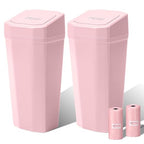 Car Trash Can with Lid - 2 Packs Mini Car Garbage Can Bin for Cup Holder - Pink Small Leakproof Vehicle Trash Bin for Back Seat, Cute Automotive Accessories Organizers and Storage for Door SUV Truck