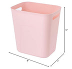 Plastic Small Bathroom Trash Can Wastebasket, 3.5 Gallon, Pink | Compact Sturdy Garbage Can for Bathroom, Laundry Room, Kitchen, Office, Kids Room, Dorm, Durable, Easy to Clean