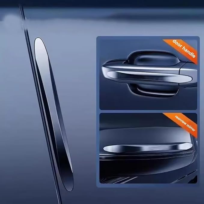 12 Pack Invisible Car Door Edge Guards Rubber Clear Adhesive Door Edge Protector Anti-Scratch Trim Guard for Door Ding Prevention Bumper Body Protecting Painted Surface in Crowded Parking Lot