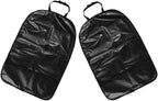 2pcs Kick Mats Backseat Protector Pad for Feet, Waterproof Oxford Fabric Anti-Scuff Vehicle Seat Back Covers, Black Travel Accessories