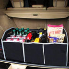 Car Trunk Organizer, Black, 3 Large Sections of Storage, Store Your Cleaning Supplies, Emergency Gear, Groceries, Tools, Great For On The Go Moms