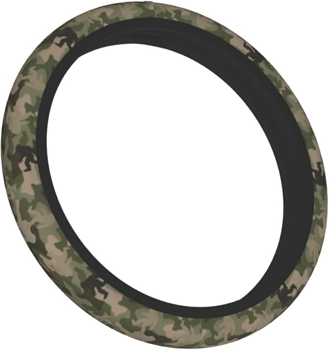 Camo Bigfoot Camo Green Hunting Steering Wheel Cover Car Accessories Cute for Women Girls Girly Universal 15 Inch Neoprene Auto Interior Decor Anti Slip Car Truck Protector