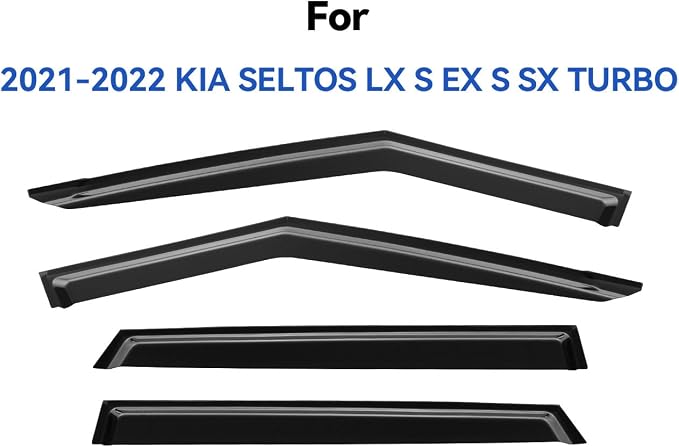 Window Visors Rain Guards for 2021 2022 2023 2024 2025 2026 Kia Seltos, Out-Channel Window Vent Wind Deflectors Visors Shades for 21-26 Seltos LX S EX S SX Turbo X-Line