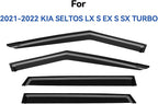 Window Visors Rain Guards for 2021 2022 2023 2024 2025 2026 Kia Seltos, Out-Channel Window Vent Wind Deflectors Visors Shades for 21-26 Seltos LX S EX S SX Turbo X-Line