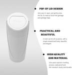 Car Trash Can Bin with Lid, Mini Vehicle Cup Holder Organizer Leakproof Garbage Bin, Waterproof Cup Type Trash Can Multi-Function Storage Container for RV Home Office (White)