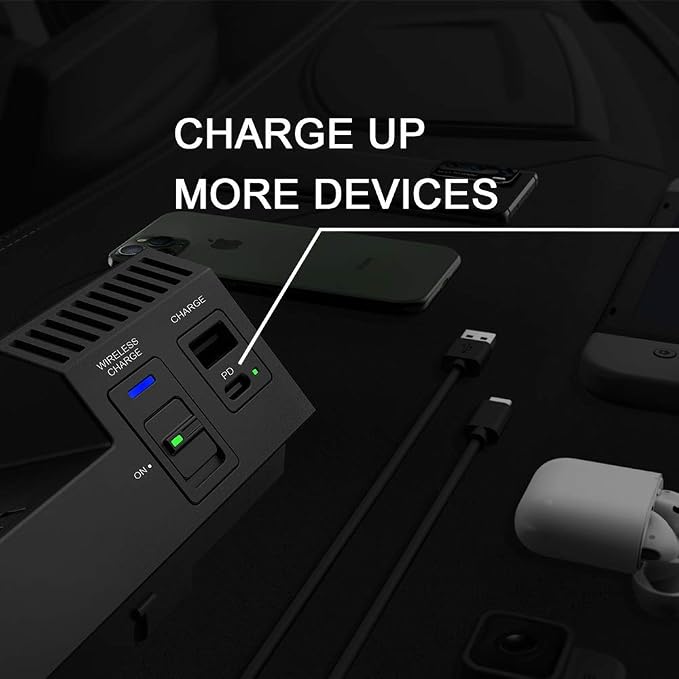 Wireless Car Charger Compatible with Mercedes Benz Accessories for (2015-2022) C-Class/C-classAMG GLC/GLC AMG Qi 15W MAX, 2-Port Type（Dock C63）