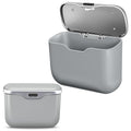 Car Trash Can with Lid - 2-in-1 Leather Top Car Garbage Can & Storage Box | Leakproof, Waterproof Hanging Auto Trash Bin for Back of Seat, Door, SUVs, Trucks, Sedans Grey