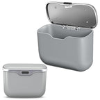 Car Trash Can with Lid - 2-in-1 Leather Top Car Garbage Can & Storage Box | Leakproof, Waterproof Hanging Auto Trash Bin for Back of Seat, Door, SUVs, Trucks, Sedans Grey