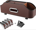 New car headrest Rear seat Multifunctional Storage Box, partition Design, with Cup Holder, Tissue Box, headrest Hook, Suitable for Children and Adults, car Travel Accessories（Coffee Color）