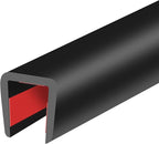 Rubber Edge Trim, Flexible Self-Adhesive U Shaped Peel and Stick Edge Banding, 3/8"(10mm) Wide U Channel Edge Protector, Baby Proof Edge Guards for Woods, Plywood, Furniture, 20Ft, Black Color