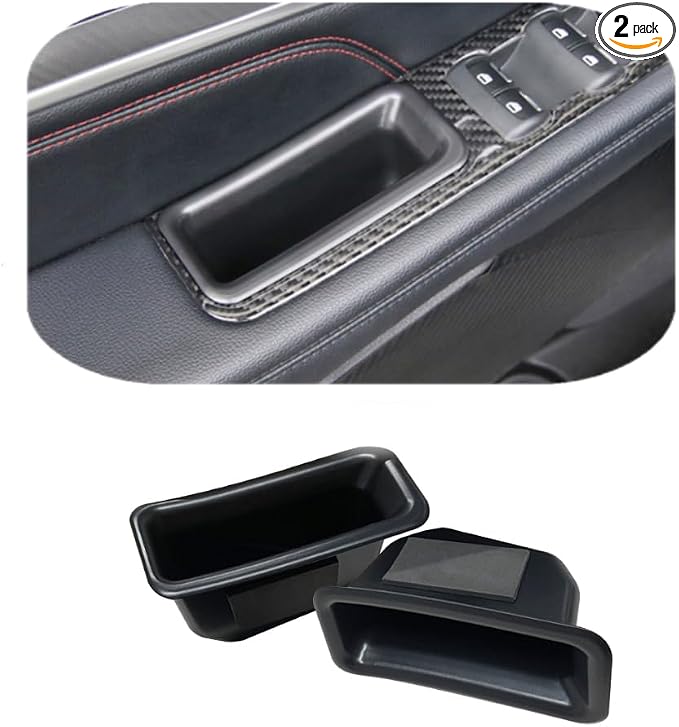 Front Row Door Side Storage Box Compatible with Ford Explorer 2016 2017 2018 2019 Armrest Phone Container Door Organizer Handle Pocket ABS Tray Insert Glove Pallet