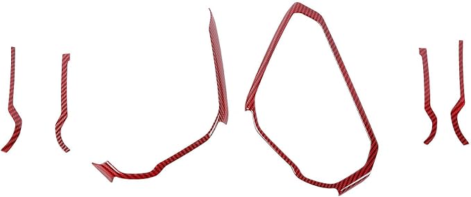Center Console Dash Grab Handle Cover Trim Compatible with 2021-2024 Ford Bronco Red Carbon Fiber Interior Accessories (Not for Bronco Sport)