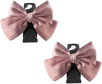 2PCS Car Seat Headrest Hook, Cute Bow Stylish Seat Back Purse Handbag Hanger Organizer, Multi-Purpose Auto Backseat Storage Hook Holder for Umbrella Coat Bag, Universal Fit (Pink)