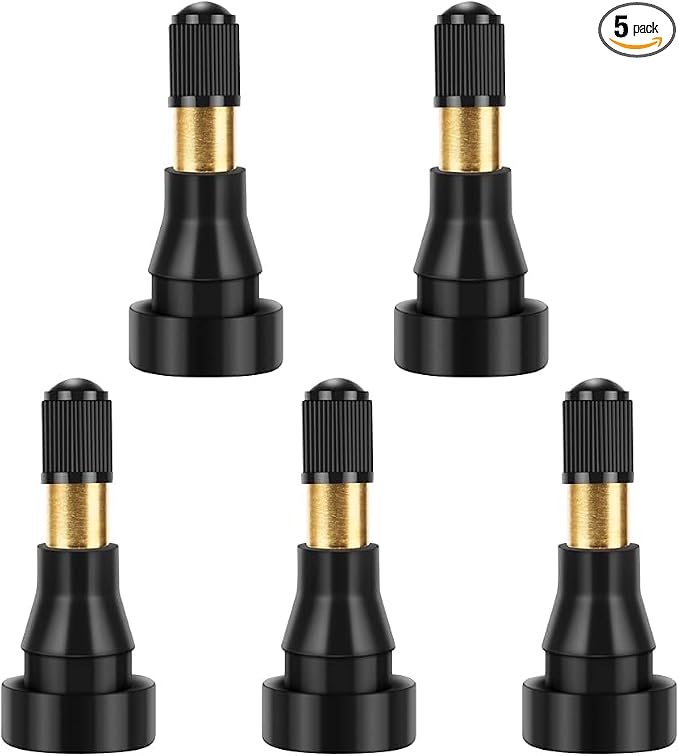 5 Pcs TR600 High Pressure Tire Valve Stems - Heavy-Duty Rubber Snap-in Valve for 0.453" Rim Hole, Fit for Trucks, Trailers, Cars