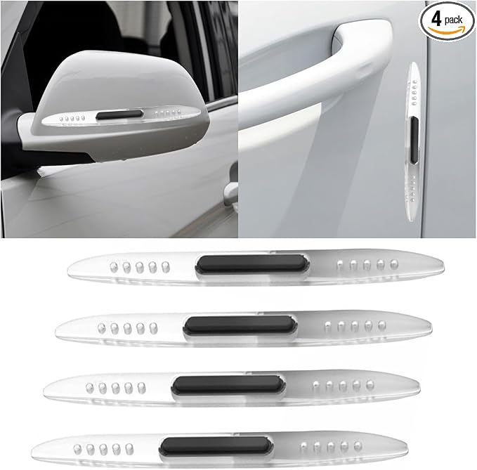 4PCS Car Door Edge Guards Car Side Door Protector, Rearview Anti-Collision Bumper Trim Guard Sticker, Auto Body Self Adhesive Anti-Scratch Strips for SUV Pickup Truck (Transparent)