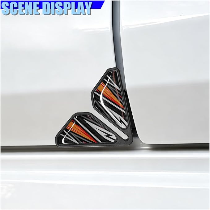 Craedli 2PCS Sport Style Car Door Edge Protector, Anti-Collision Automotive Door Corner Guards, Universal Self-Adhesive Vehicle Exterior Decoration Accessories for Car, Truck, SUV (Orange)