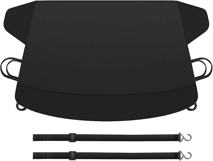 Windproof Windshield Cover for Ice and Snow, Upgraded Thicken Oxford Fabric Car Windshield Cover Best for Ice, Frost & Snow Removal Windshield Snow Cover for All Weather (67x47 Inches)