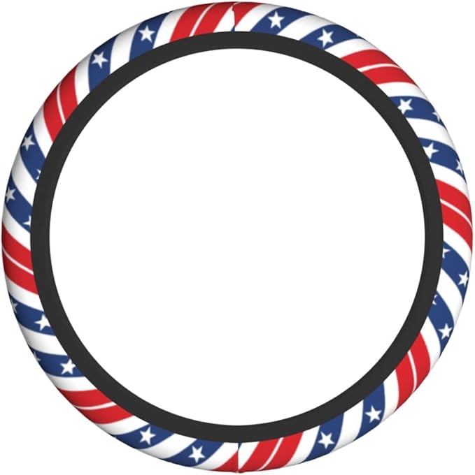 American Flag USA Patriotism Steering Wheel Cover Car Accessories Cute for Women Girls Girly Universal 15 Inch Neoprene Auto Interior Decor Anti Slip Car Truck Protector