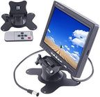 HD 7 Inch IPS Color LCD Screen Backup Camera Monitor, TFT Display, V1/V2 Two Video, for Rear View Reverse Cameras, DVD for Car/Truck/Bus/Van All 12 to 24V Vehicles, 1024x600 Pixels