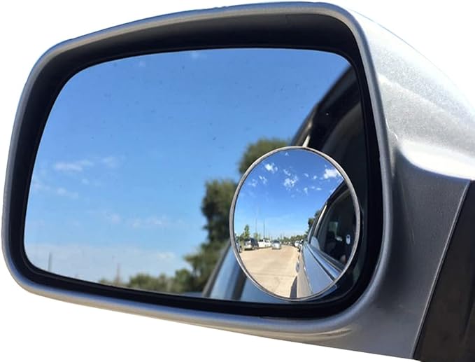 Blind Spot Mirror, 2" Round HD Glass Convex Aluminum Frame Wide Angle Rear View Mirror For All Universal Vehicles Car Suv (Pack Of 4)