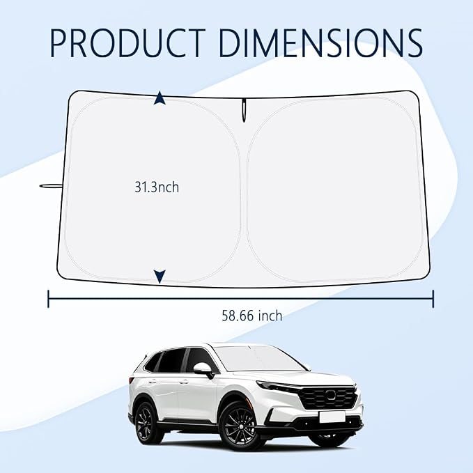 Car Windshield Sun Shade Compatible with Honda CRV 2023-2026,Oxford Cloth Sun Shade for Car Windshield with Foldable Design,Windshields Cover Suns Shades for Blocking Heat with Storage Bag
