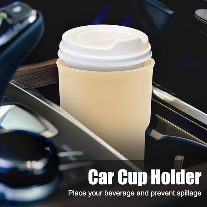 Car Cup Holder Hook, Wear-Resistant Auto Drink Holder 3.54'' Caliber Window Door Cup Holder with Ventilation Clip for Coffee Water Bottles Key Coin