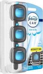 Car Air Freshener, Odor-Fighting Automotive Vent Clip, Linen & Sky Scent, 3 Count
