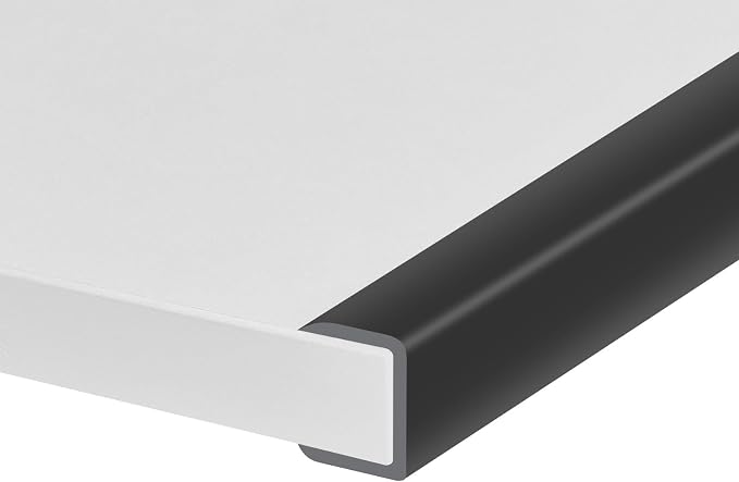 Rubber Edge Trim, Self-Adhesive U Channel Edge Protector for Plywood, Cabinet, 7/8" Wood Edge Banding, Flexible Furniture Repair, EPDM Material, Fit 7/8"(22mm), Length 10Ft, Black