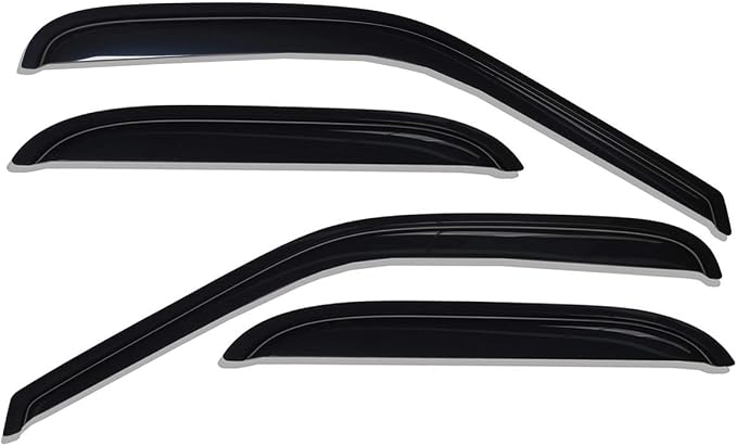 Extra Durable Tape-on Auto Window Visor, Fit 2000-2006 Chevrolet Tahoe/GMC Yukon, 2001-2006 Yukon Denali, 2002-2006 Cadillac Escalade (Standard), Original Rain Guard Deflector, Smoke, 4Pcs