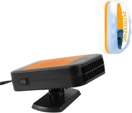12V Portable 2-in-1 Car Heater & Cooler, 360° Rotatable Windshield Defroster with 1pc Glass Oil Film Cleaning Brush, Fast Heating/Cooling for Car & Home