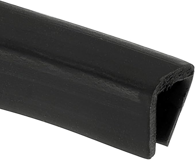 2/5" 13FT Rubber Edge Trim, Flexible U Channel Edge Guard Protector for Keen Edge Sheet Metal Car Doors Hatches Table Corners, Black