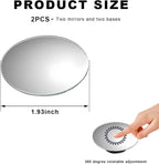 2 PCS Car Blind Spot Mirror, Round 360 Degree Rotating HD Glass Wide Angle Convex Rear View Mirror, Adjustable Frameless Side Blindspot Mirrors for Car SUV Truck RV Van