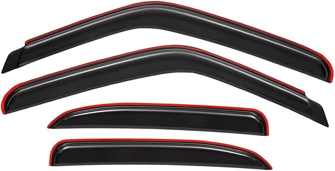 in-Channel Auto Window Visor, Fit 2000-2006 Chevrolet Tahoe & GMC Yukon, 2001-2006 Yukon Denali, 2002-2006 Cadillac Escalade (Standard), UV-Protect Rain Guard Wind Deflector, Smoke, 4-Pcs
