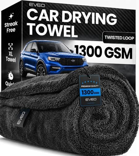 Car Drying Towel - (1300 GSM) XL Drying Towels Car Detailing - Car Microfiber Towel (36"x24") Microfiber Drying Towels for Cars Towels Drying, Car Wash Towels, No Scratch, Ultra Absorbent - Grey