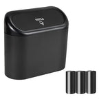 2 Packs Mini Car Trash Can Bin with Lid and 150pcs Trash Bags,Car Trash Can Bin,Car Garbage Trash Can Storage for Front Back Seat Accessories (2)… (1)