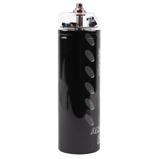 ACAP-D2000 Car Audio 24 Volt Surge Power Capacitor Kit for Car Stereo Amplifier with Digital Display and Electronic Protection, Black (2 Farad)