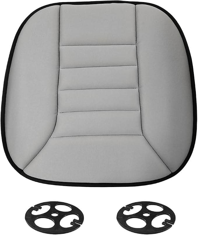 Car Seat Cushion Pad, Memory Foam Automotive Butt Cushion with Non-Slip Silicone Bottom, Breathable Driver Seat Protector for Vehicle, Home and Office Chairs (Grey)
