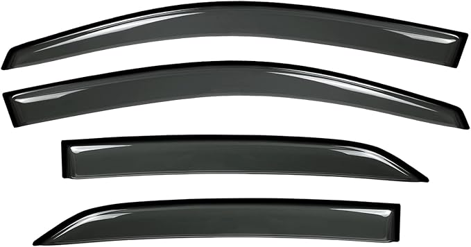 Tape-On Window Visors 4-Piece for 2009-2013 Toyota Corolla Sedan Only Sun Rain Guard Shield Shade Smoke 94073