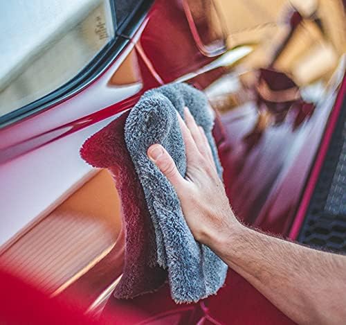 Eagle Edgeless 600 - Professional Korean 70/30 Blend Super Plush, Microfiber Auto Detailing Towels, Buffing & Polishing, 600gsm, 16in x 16in, Dark Grey (3-Pack)