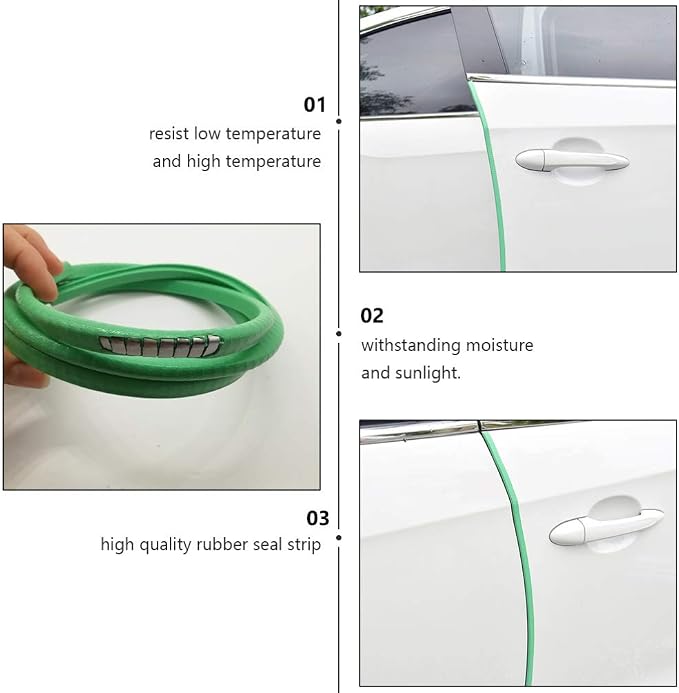 Car Door Protector Edge Guards Rubber U Shape Edge Trim Seal Strips Protector Car Door Edge Protection for Car Auto Vehicle 10M
