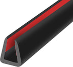 Rubber Edge Trim, Flexible Baby Proof Edge Protector, 1/4"(6mm) U Channel Edge Trim, Self-Adhesive Edge Guards for Plywood, Glass, Flexi-Glass, 20Ft, Black Color