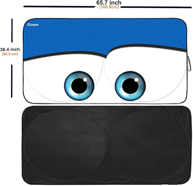 Truck Windshield Sun Shade for Car Windshield Cover Interior Front Window Shades Sun Visor Protector Blocks UV Rays Must-Have Truck Accessories for Pickup, SUV, Sedan, Van, Bonneville (Blue, XL)