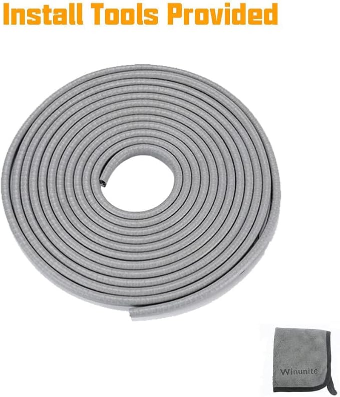 65.6ft(20m) Car Door Edge Guards Light Gray– Fits Most Vehicles, No Glue, U-Shaped, Built-in Metal Clips, Scratch and Chip Resistant – Reduces Dings in Parking Lots