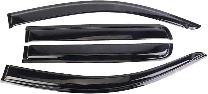 Tape-On Window Visors Deflectors Rain Guards 4 Piece Set ‎Compatible with 2008-2017 Mitsubishi Lancer