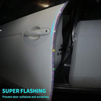 Door Edge Anti-Scratch Sticker Door Crash Bumper Crystal Bling Protection Tape Rubber Strip Sticker,Car Door Protector,Car Door Guard,Car Door Protection,90cm/35.4" Each One,4Pack/Set,Multicolor