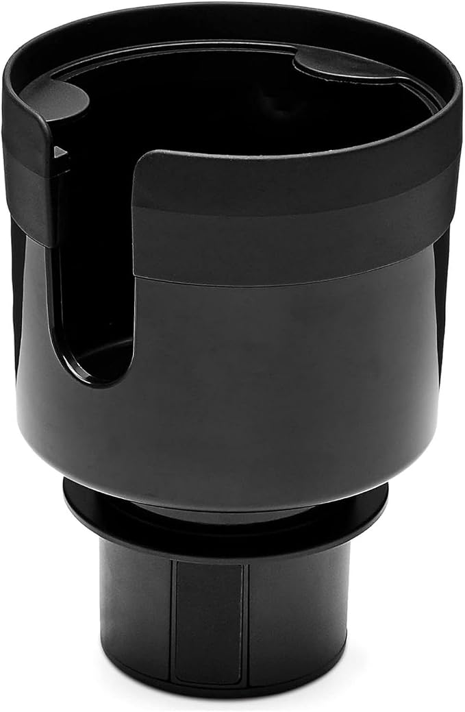 Car Cup Holder Expander with Adjustable Base, Securely Holds Large Bottles 3.4 to 3.8 in Diameter, Compatible with Yeti, Hydro Flask, Easy Installation, Black