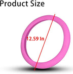 Car Silicone Steering Wheel Cover, Soft Anti-Slip Auto Steering Wheel Protector Fit 14 Inch, Universal Vehicle Interior Accessories for Cars, SUVs, Trucks, and Vans (Rose Red)
