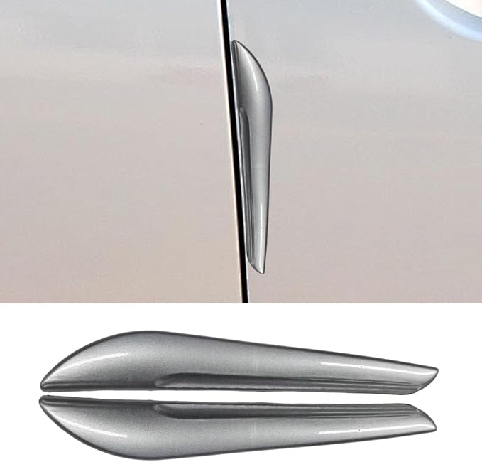 Craedli 2PCS Car Door Edge Guards, Anti-Scratch Car Door Protector, Universal Self-Adhesive Auto Side Door Anti-Collision Trim Strips, Exterior Rearview Bumper Protective Sticker for Cars (Silver)